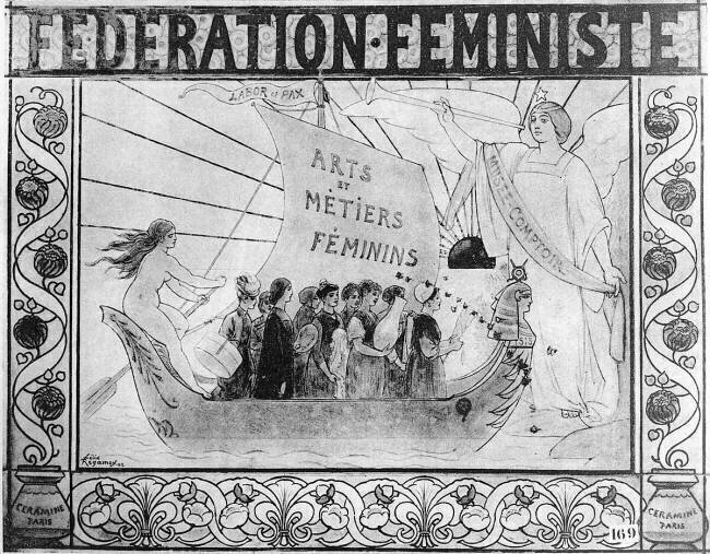 Affiche publicitaire pour la Fédération féministe Félix Régamey (d'après)