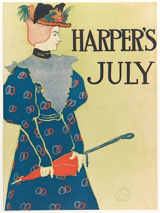 Affiche publicitaire pour le nouveau magazine mensuel Harper Edward Penfield