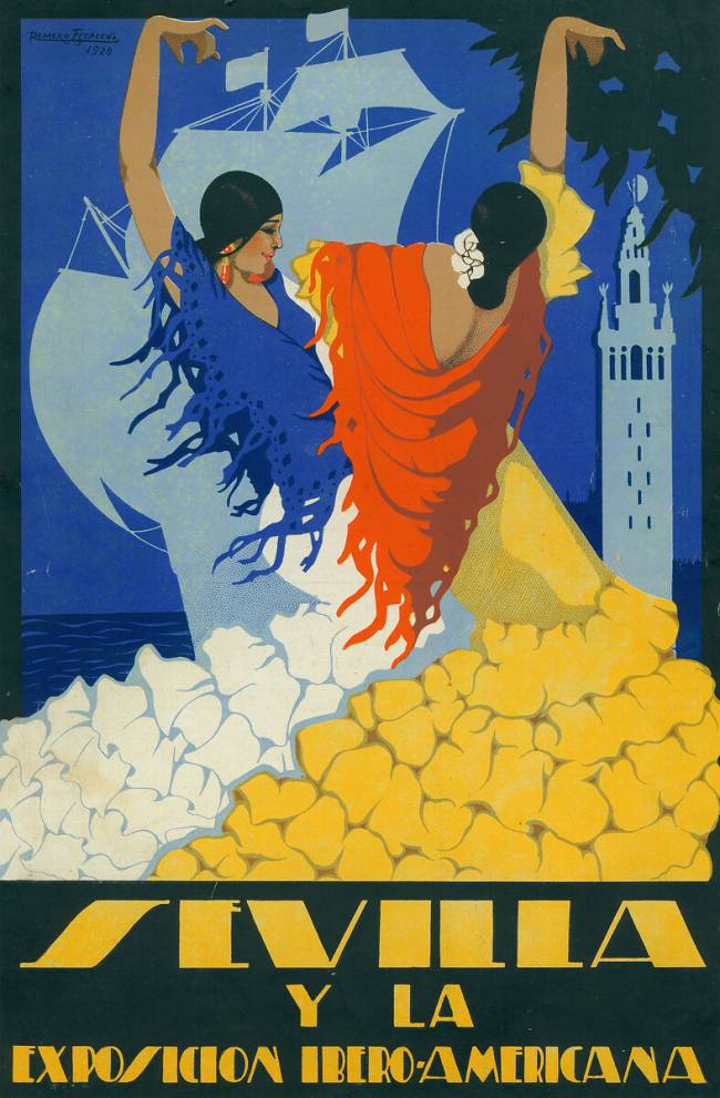 Affiche publiée dans le journal de l'exposition ibéro-américaine de 1929-30 Romero Escacena