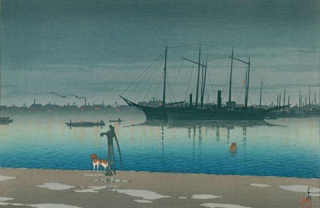 Akashi-cho après la pluie Hasui Kawase