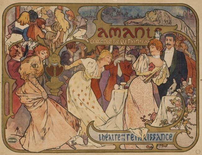 Amants, comédie de M. Donnay au théatre de la Renaissance Alfons Mucha