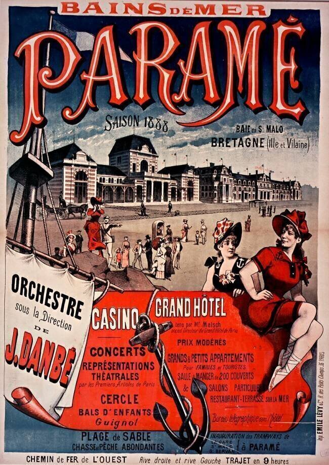 Bains de mer Paramé, baie de St Malo... Casino, Grand Hôtel... Chemins de fer de l'Ouest... Jonchère J.