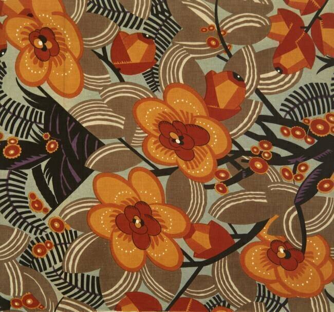 Branche de fleurs et feuillages stylisés anonyme