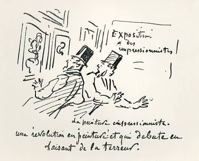 Caricature de la Première Exposition des Impressionnistes Cham