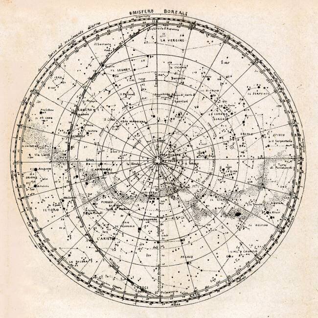 Carte du ciel, hémisphère boréal Camille Flammarion