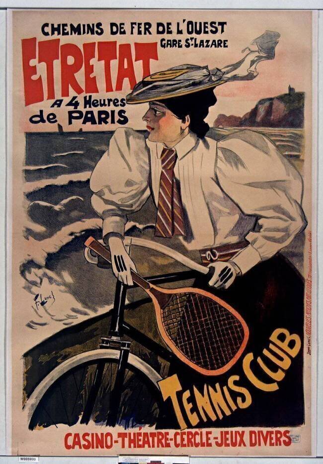 Chemins de fer de l'Ouest. Gare St Lazare. Etretat à 4 heures de Paris. Tennis club... Ferdinand Lunel