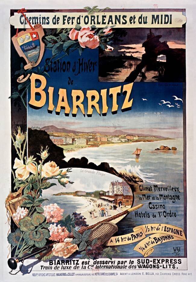 Chemins de fer d'Orléans et du Midi. Station d'hiver de Biarritz... Gustave Fraipont