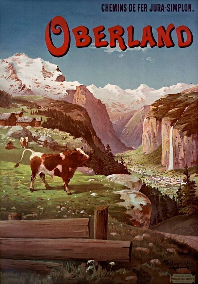 Chemins de Fer Jura-Simplon. Oberland. Hugo d'Alesi