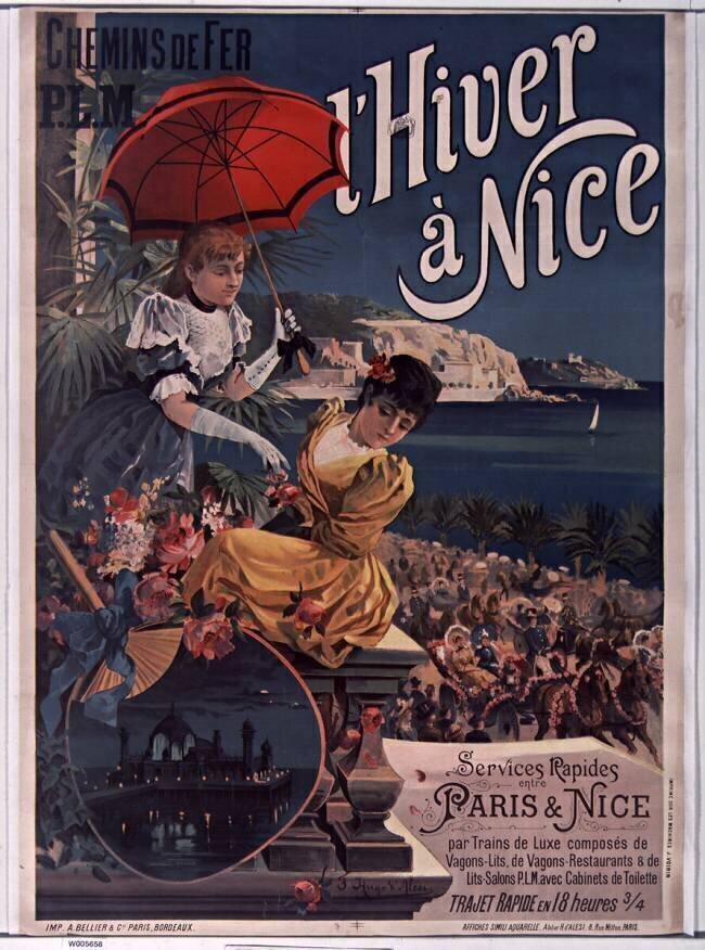 Chemins de fer P. L. M. L'Hiver à Nice Hugo d'Alesi