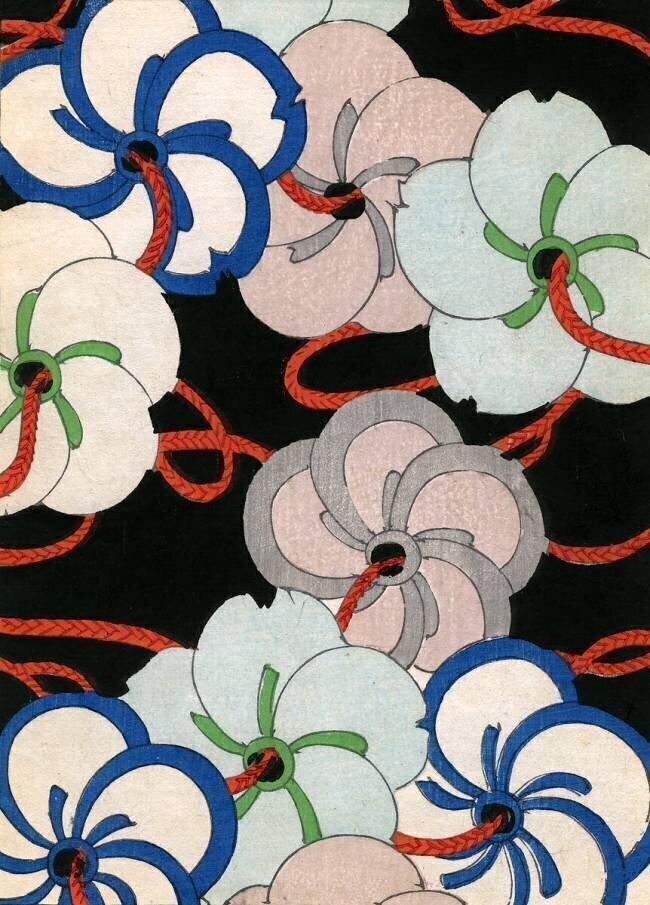 Colour woodblock print of Camellia Ornaments anonyme