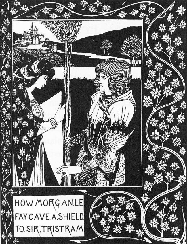 Comment la fée Morgane donna un bouclier à sir Tristan Aubrey Beardsley