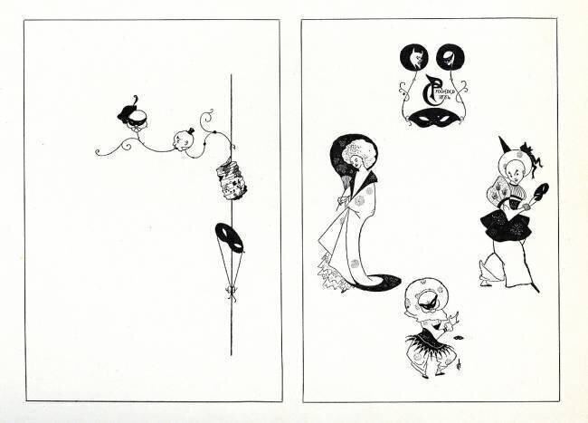 Conception d'un menu du Playgoers 'Club Aubrey Beardsley