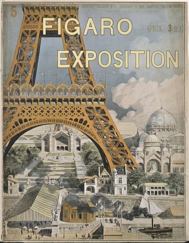 Couverture du "Figaro Exposition", 1889 avec la Tour Eiffel Charles Garnier
