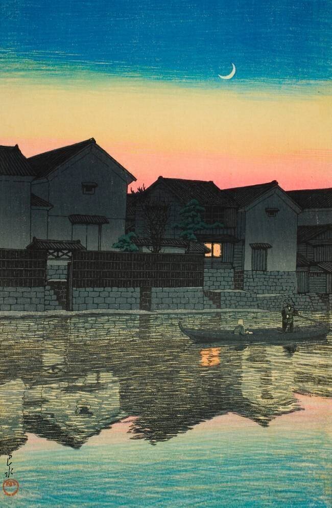 Croissant de lune à Matsué dans la province d'Izumo Hasui Kawase