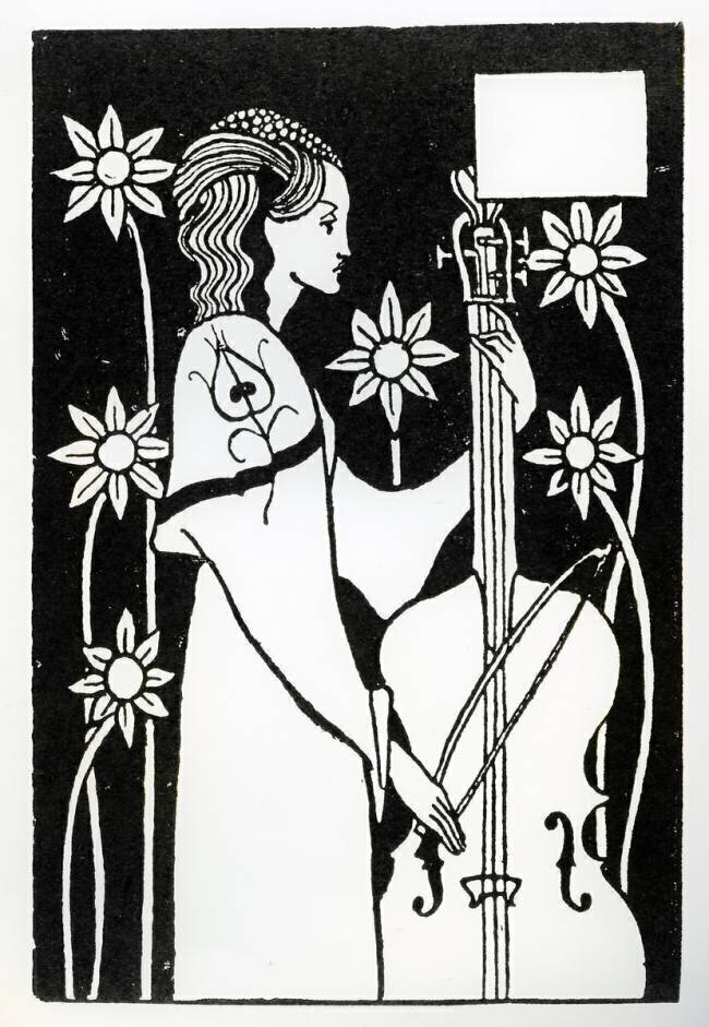 Dame au violoncelle Aubrey Beardsley