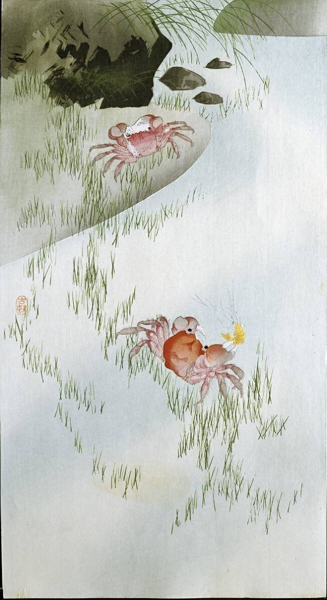 Deux crabes rouges Ohara Koson