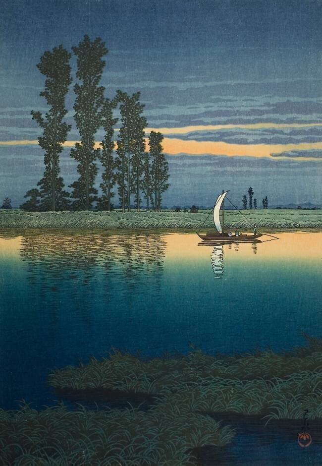 Dusk at Ushibori Hasui Kawase