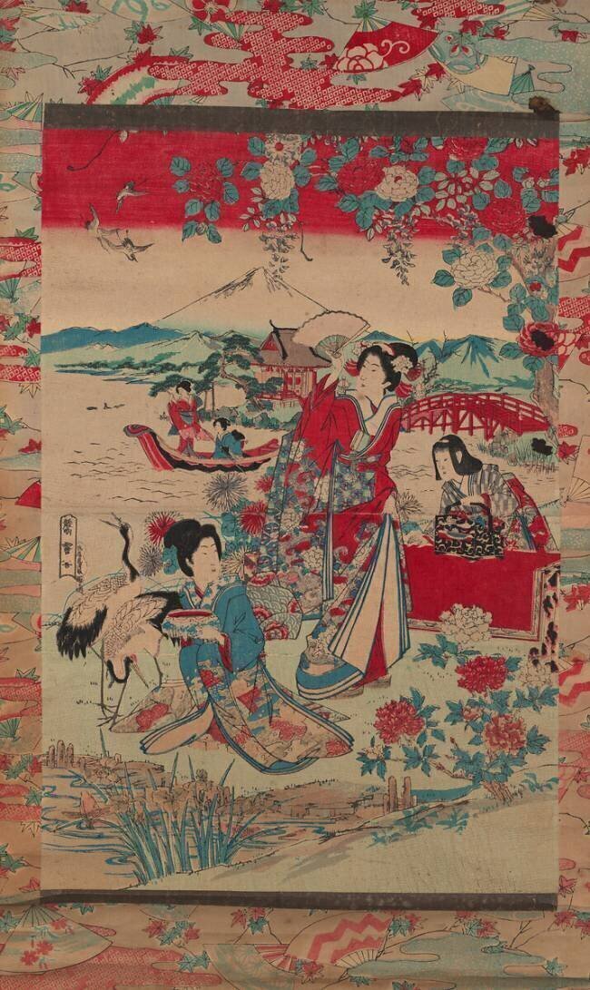Geishas dans un paysage Sato Torakiyo