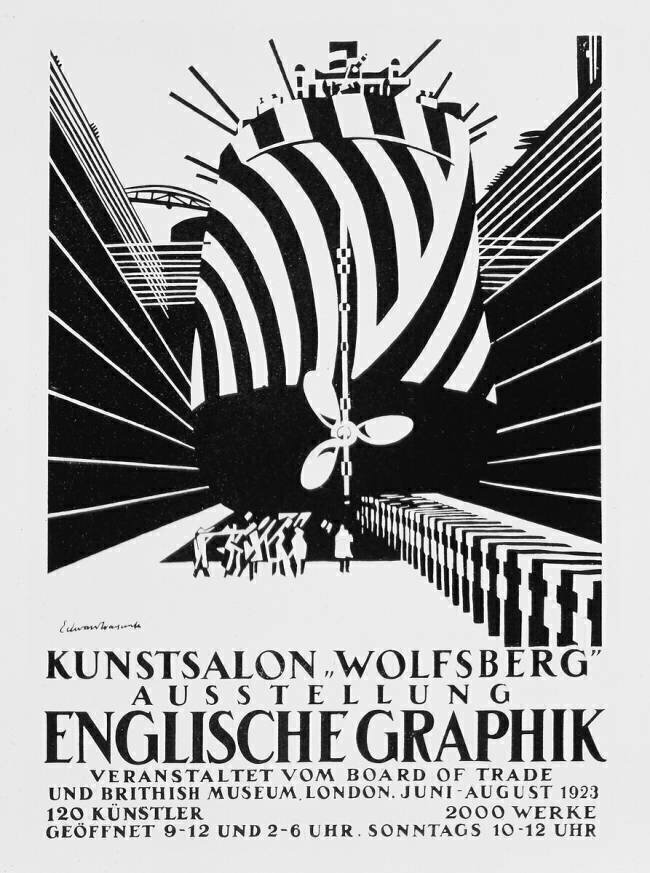 German poster for an exhibition of English Graphics for the Board of Trade and the British Museum Edward Alexander Wadsworth