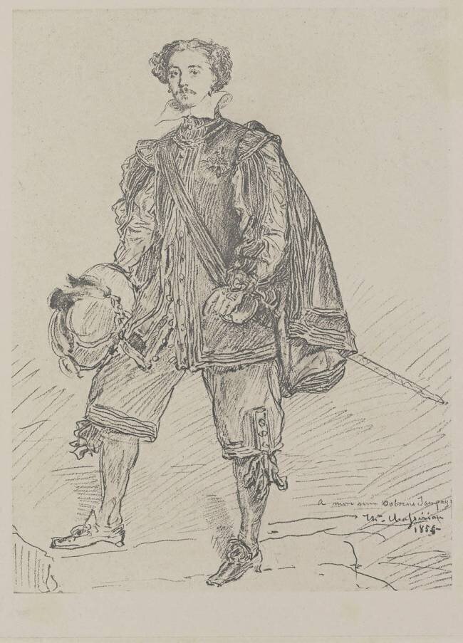 Gravure en facsimile : portrait d'Osborne de Sampayo en gentilhomme espagnol Théodore Chasseriau