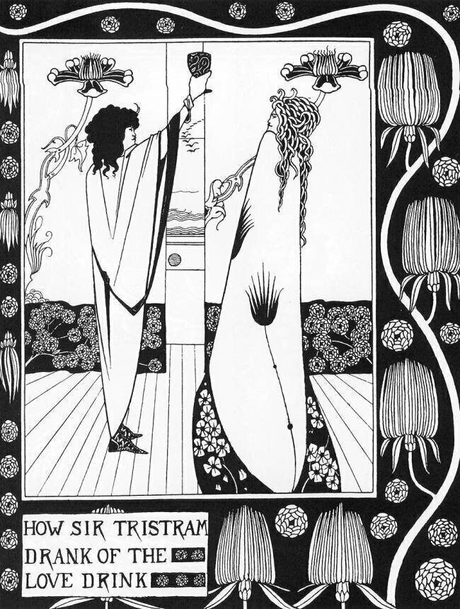 How Sir Tristan Drank of the Love Drink Aubrey Beardsley