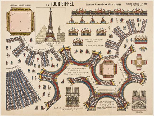 Imagerie d'Epinal: jeu de construction: la Tour Eiffel anonyme