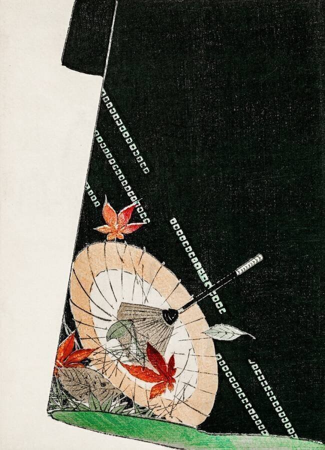 Impression de parasol sur une robe japonaise Watanabe Seitei