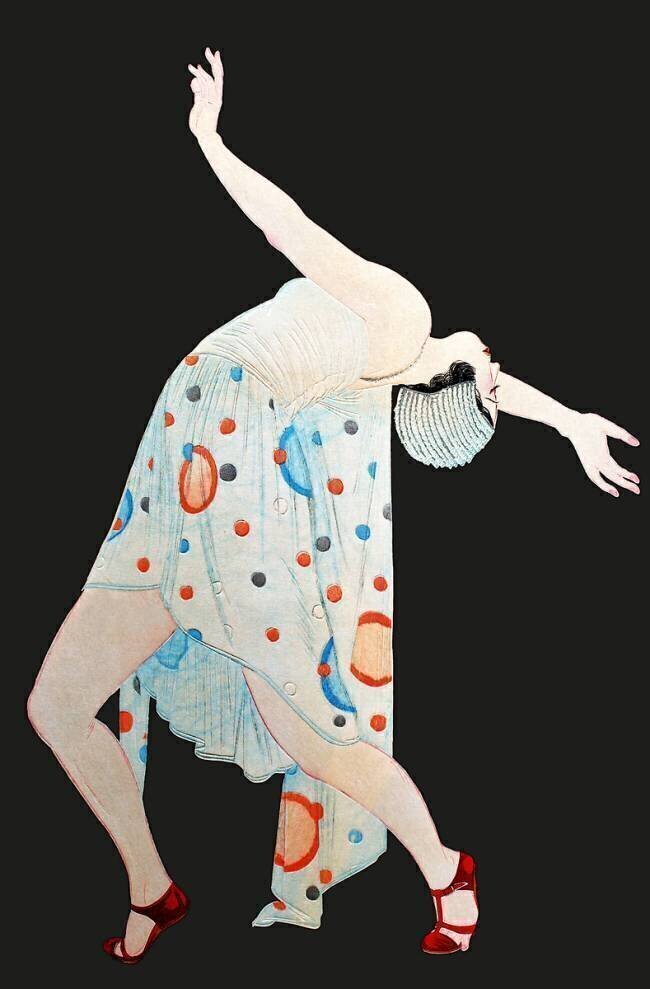 Japan: Art Deco 'moga' or 'modern girl' dancing Kobayakawa Kiyoshi