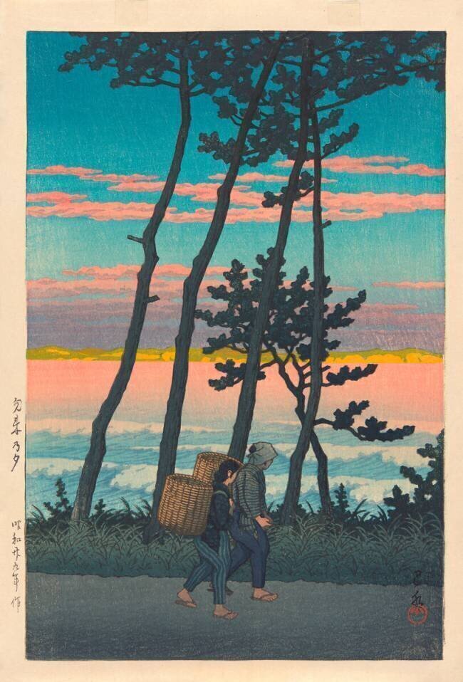 Le crépuscule à Nakaso (Nakaso no yu) Hasui Kawase