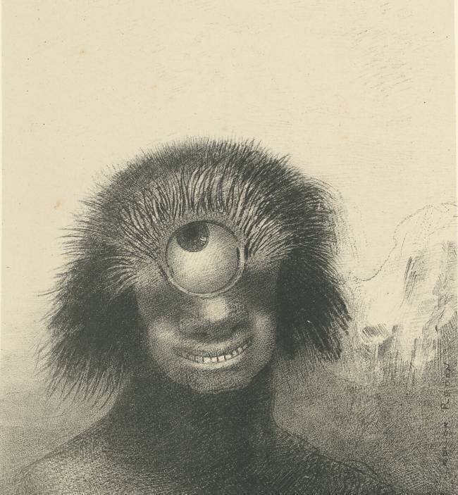 Le polype difforme flottait sur les rivages, sorte de cyclope souriant et hideux Odilon Redon