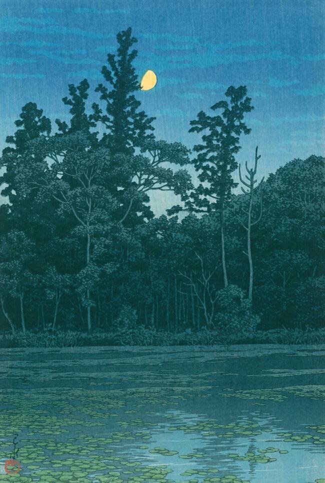L'étang de Sampoji à Shakujii Hasui Kawase