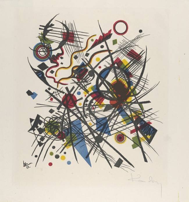 Lithographie en jaune, rouge, bleu, noir Wassily Kandinsky