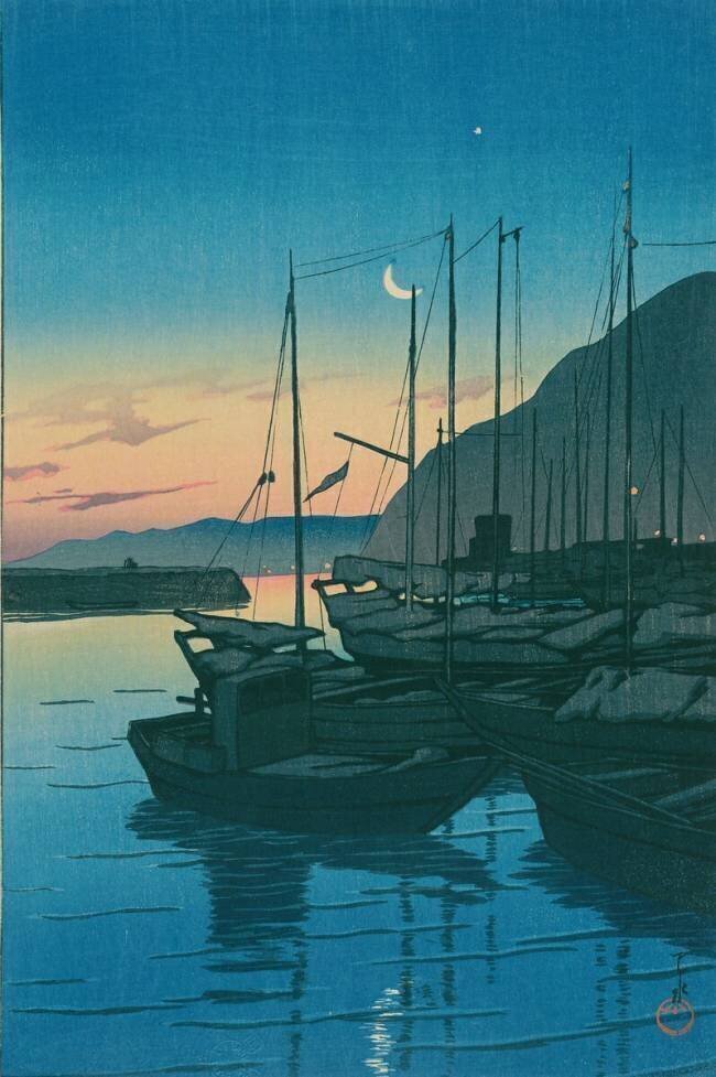 Matin à Beppu  Hasui Kawase