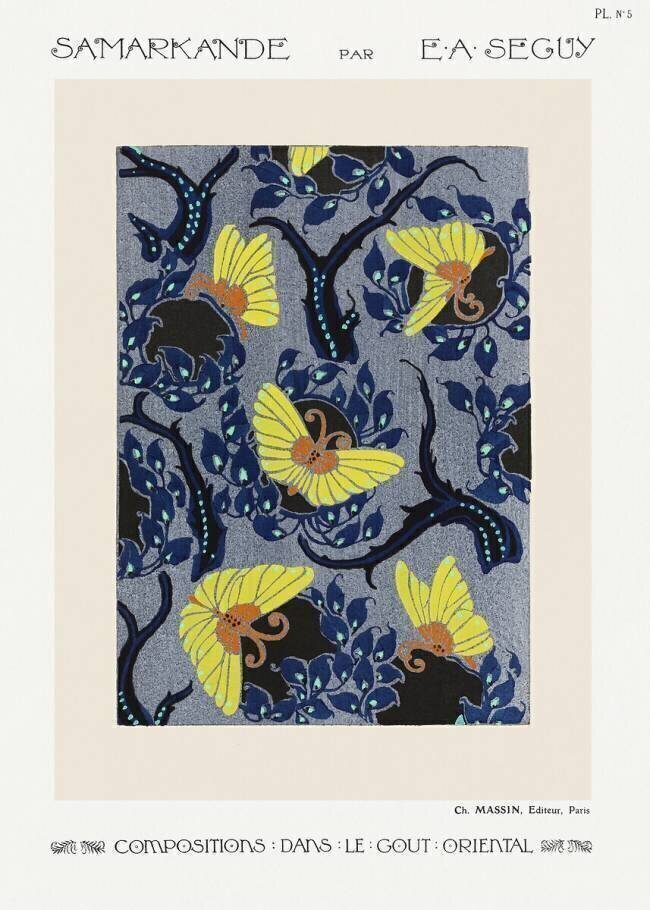 Motif aux papillons. Samarkande : 20 Compositions en couleurs dans le Style oriental Émile-Allain Séguy