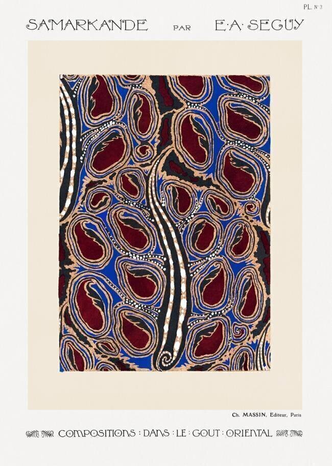 Motif botanique. Samarkande : 20 Compositions en couleurs dans le Style oriental Émile-Allain Séguy