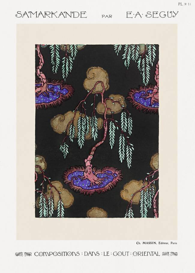 Motif d'arbre. Samarkande : 20 Compositions en couleurs dans le Style oriental Émile-Allain Séguy