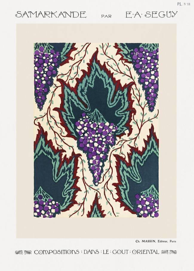 Motif de raisin. Samarkande : 20 Compositions en couleurs dans le Style oriental Émile-Allain Séguy