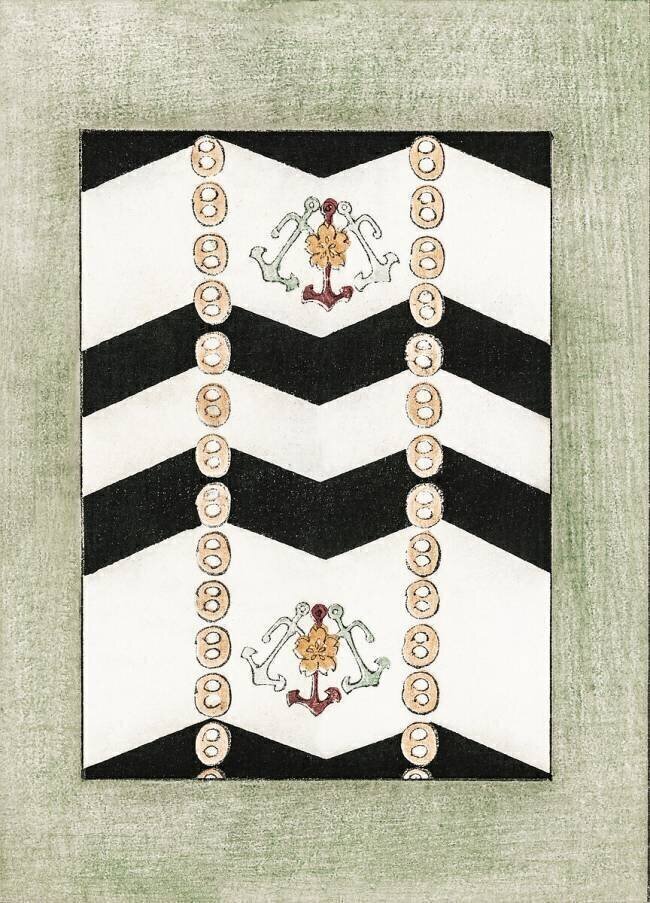 Motif géométrique avec motif nautique Watanabe Seitei