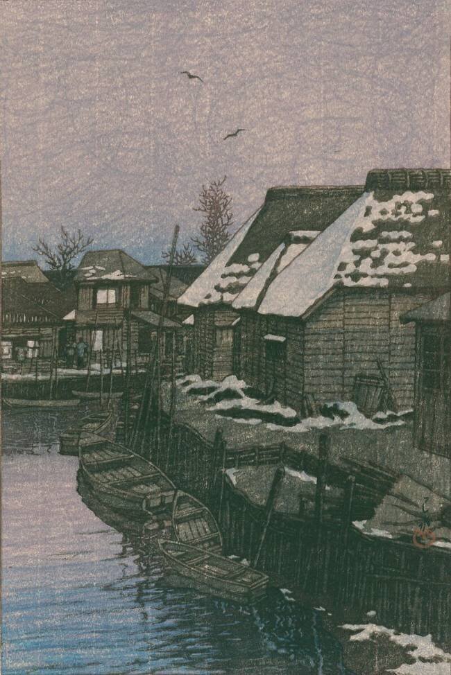 Neige persistante à Urayasu Hasui Kawase