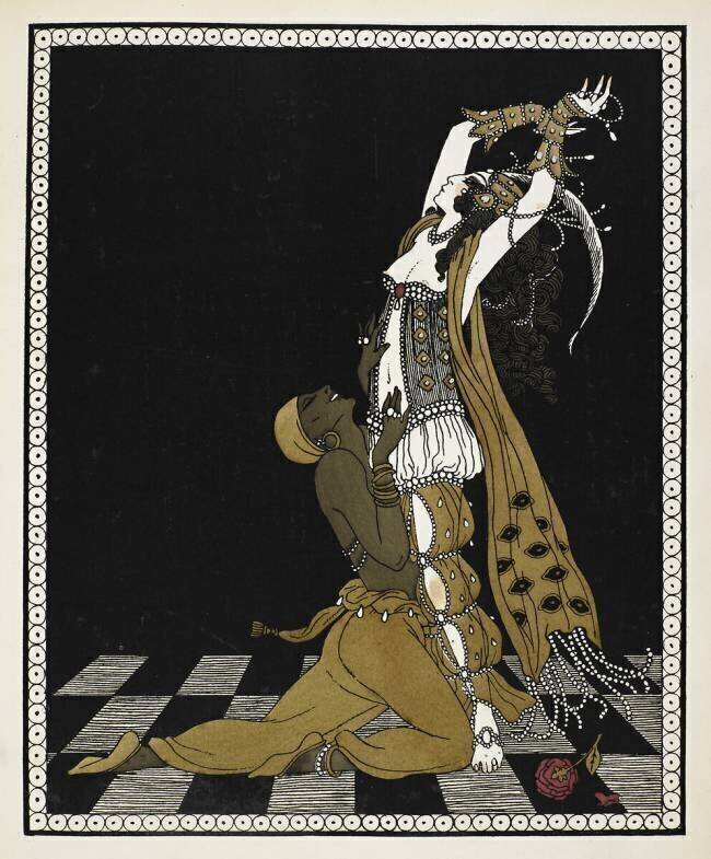 Nijinsky comme l'esclave d'or dans Sheherazade George Barbier