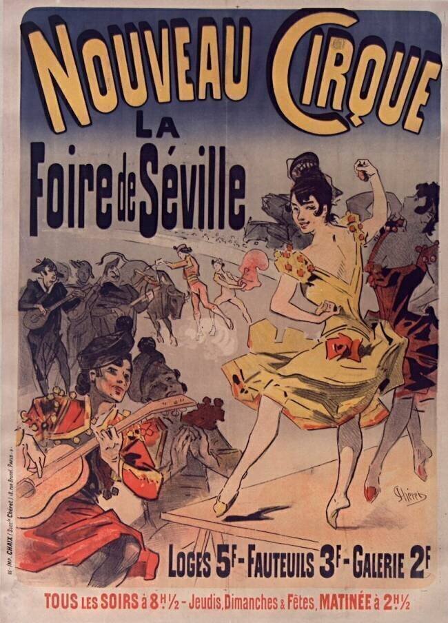 Nouveau cirque : La foire de Séville Jules Chéret