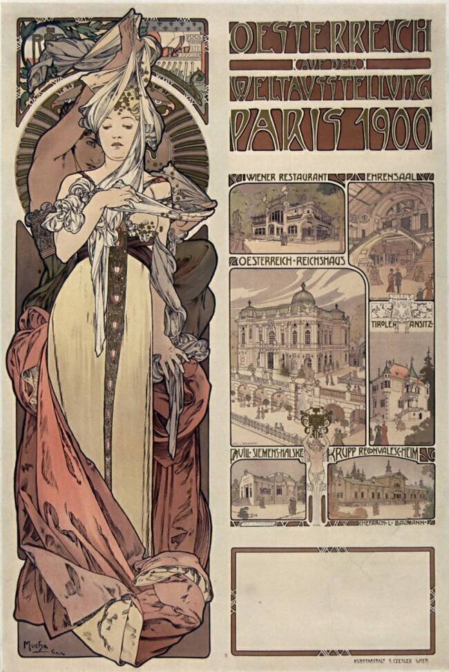 Oesterreich auf der Weltausstellung Paris 1900 Alfons Mucha