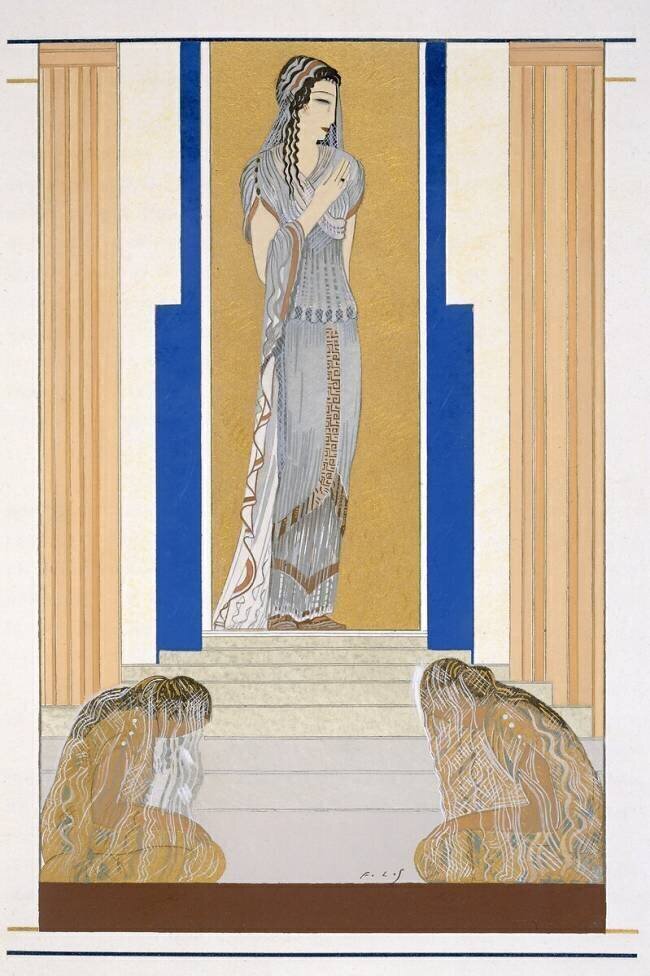 Pénélope en pleurs et ses accompagnateurs François-Louis Schmied