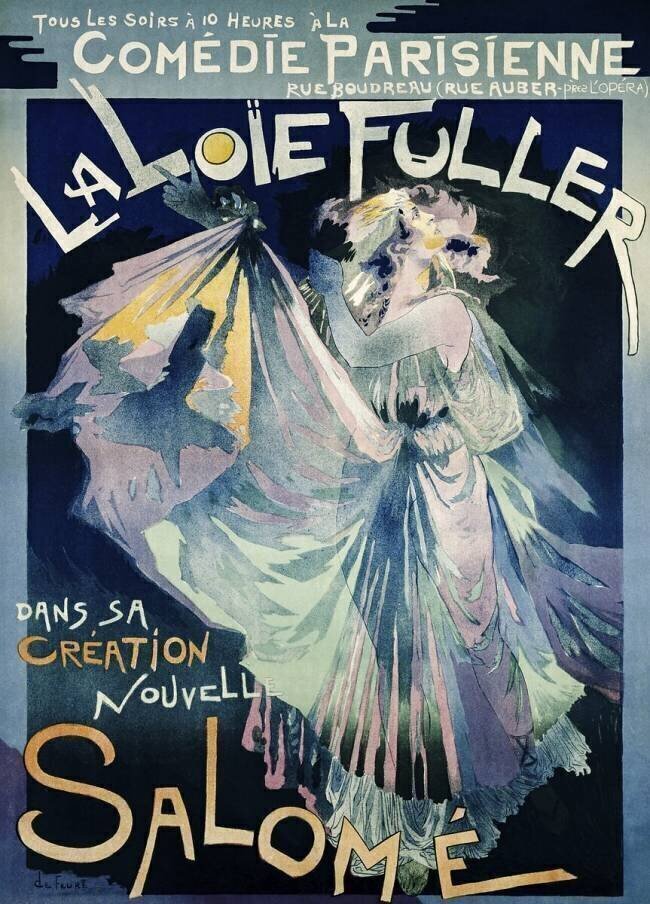Poster of Comédie–Parisienne with portrait of Loie Fuller Georges de Feure