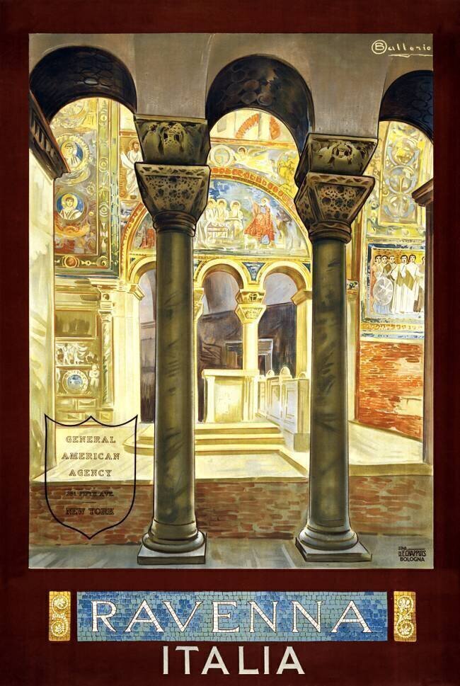 Ravenna Travel Poster Osvaldo Ballerio