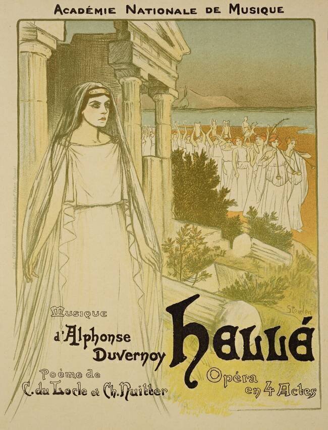 Reproduction d'une affiche annonçant l'opéra 'Helle' Théophile Alexandre Steinlen