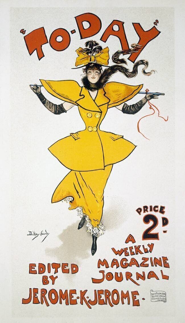 Reproduction d'une affiche pour le journal hebdomadaire «Aujourd'hui» Dudley Hardy