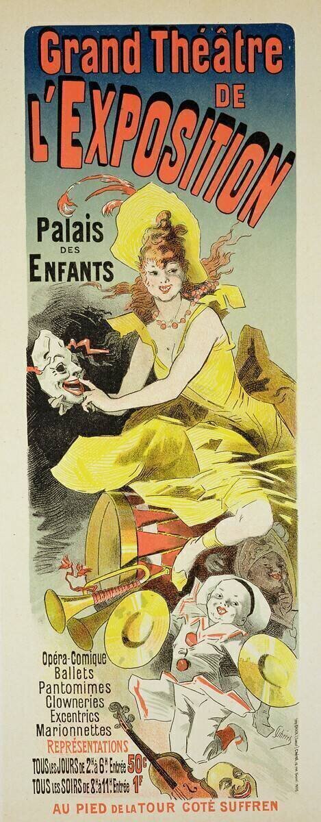 Reproduction d'une affiche publicitaire du Grand Théâtre de l'Exposition Jules Chéret