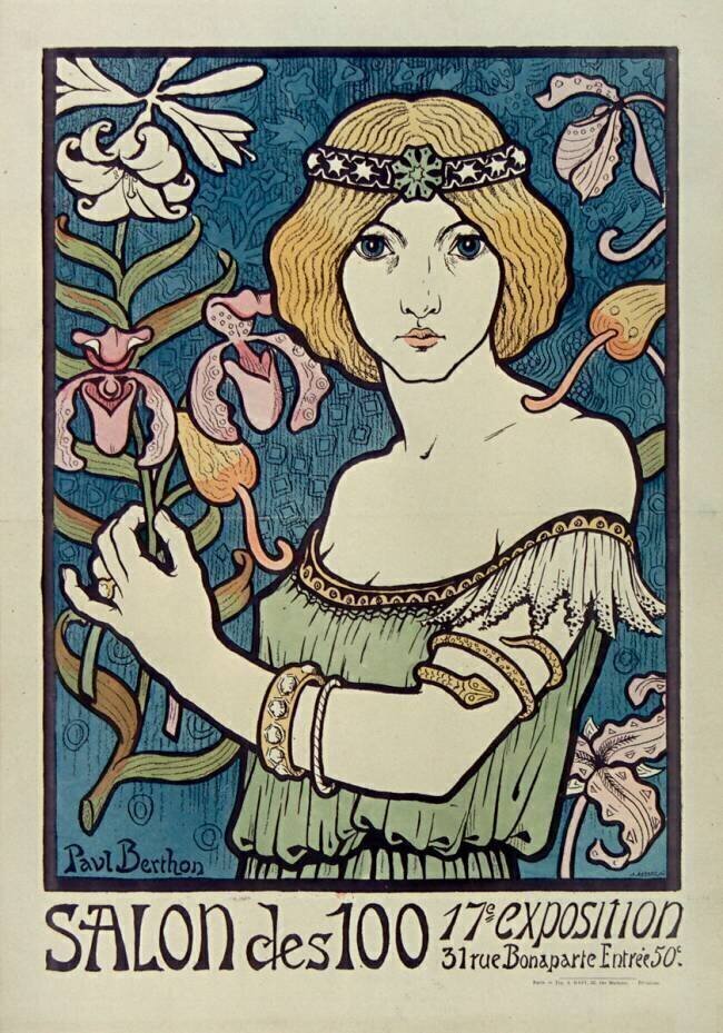 Salon des Cent. 17e Exposition en 1895 Paul Berthon