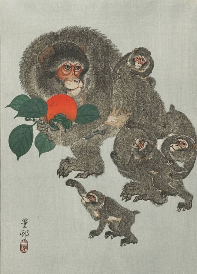 Singes et kaki Ohara Koson